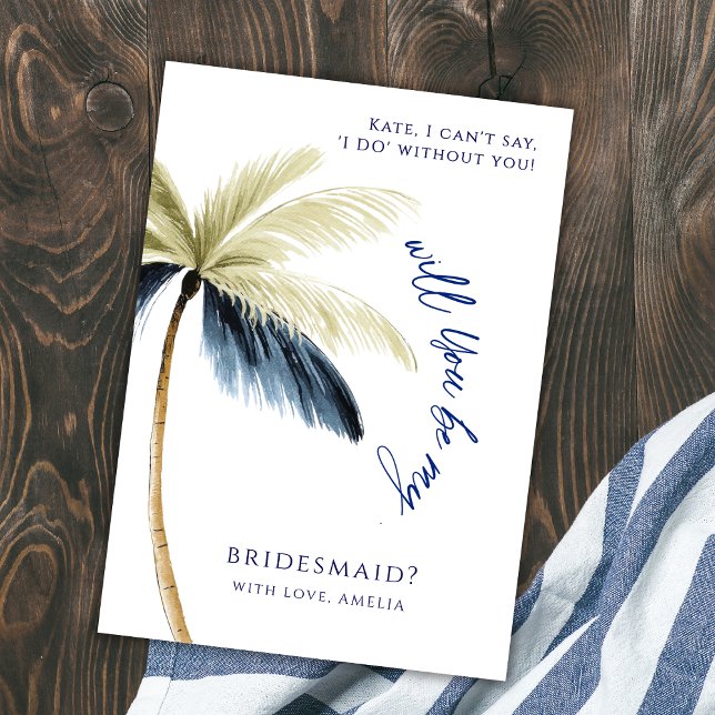 Will You Be Me Bridesmaid Palm Tree Proposal Card (Creator Uploaded)