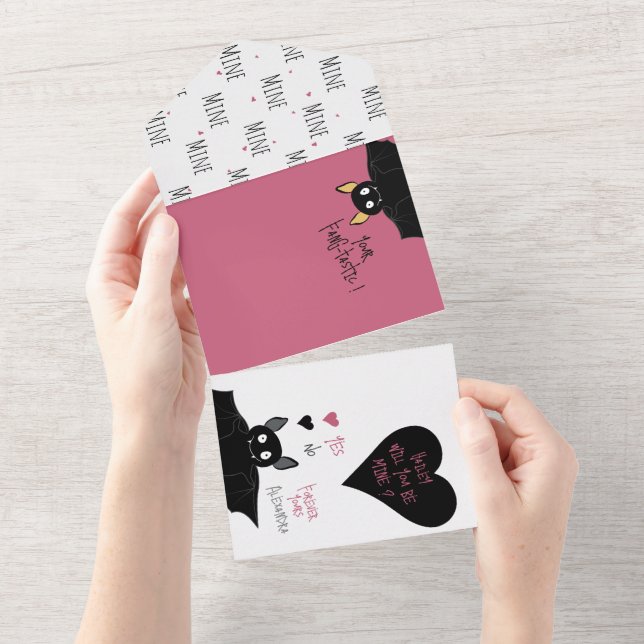 Will You Be Mine? Batty Love + Valentine Card (Tearaway)