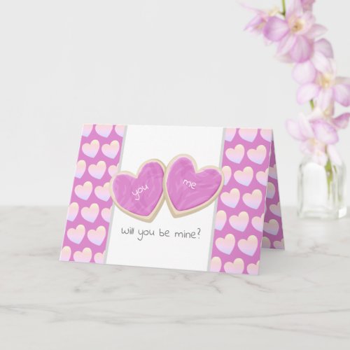 will you be mine cutout cookies valentines day card