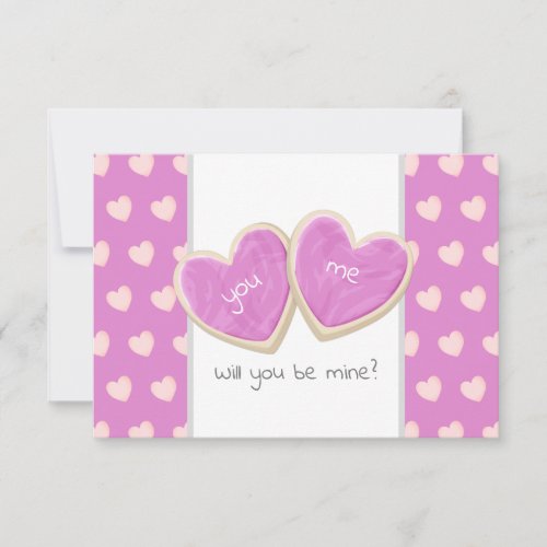 will you be mine valentine cookies message card