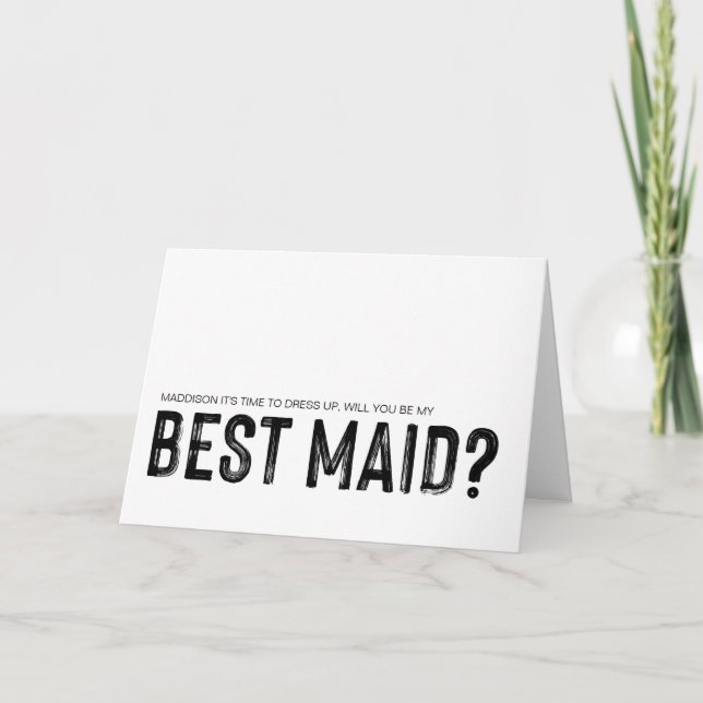Will You Be My Best Maid Bridal Party Request Card (Front)