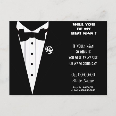 Will You Be My Best Man ? Be My Groomsmen Invitation Postcard
