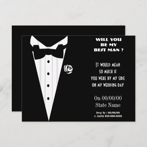 will you be my best man ? be my groomsmen invitation postcard | Zazzle
