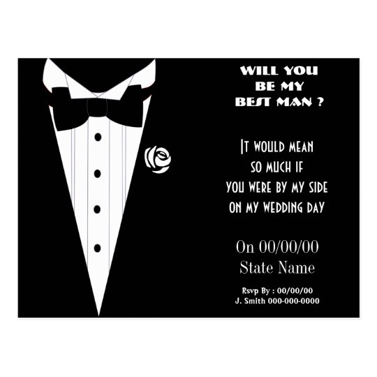 will you be my best man ? be my groomsmen postcard | Zazzle.com