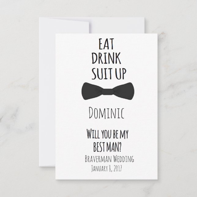 will you be my Best Man? Best Man Wedding Invite (Front)