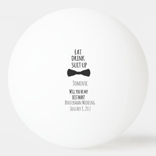 will you be my Best Man Best Man Wedding Invite Ping Pong Ball