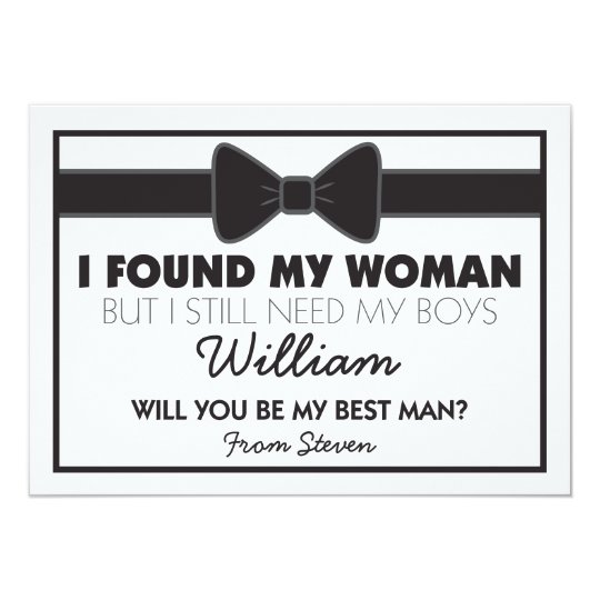 will you be my best man black white bow tie invitation zazzle com