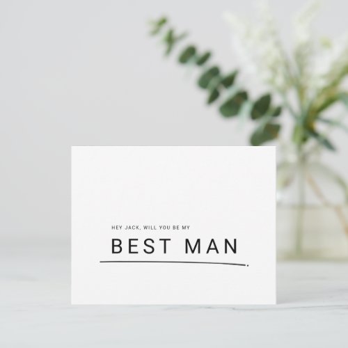 Will You Be My Best Man Bridal Party Proposal Card