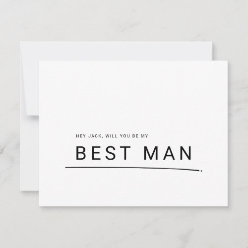 Will You Be My Best Man Bridal Party Proposal Card