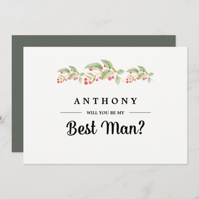 Will you be my Best Man? Custom Invitations (Front/Back)