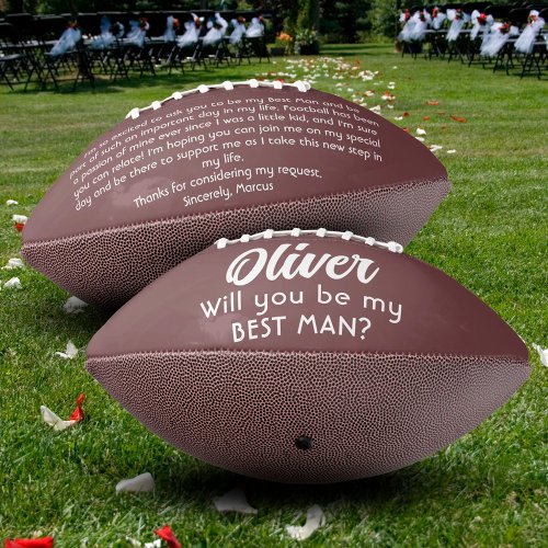 Will you be my Best Man Custom Name and Text Football