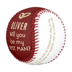 Will you be my Best Man Custom Name Baseball