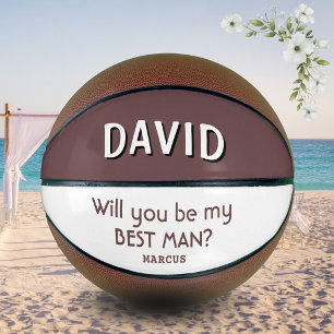 Will you be my Best Man Custom Name Basketball