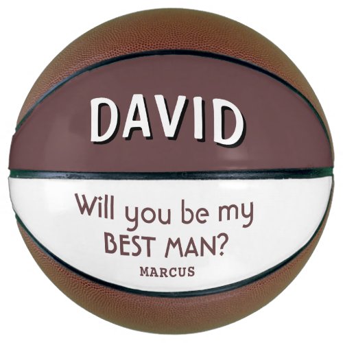 Will you be my Best Man Custom Name  Basketball