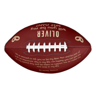 Will you be my Best Man Custom Name Football