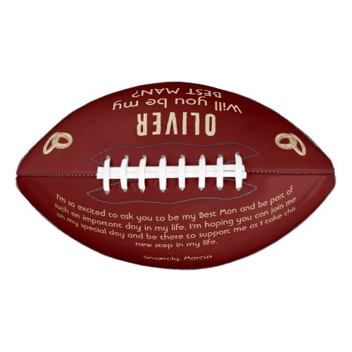 Will you be my Best Man Custom Name  Football