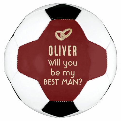 Will you be my Best Man Custom Name Football Soccer Ball