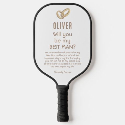 Will you be my Best Man Custom Name Pickleball Paddle