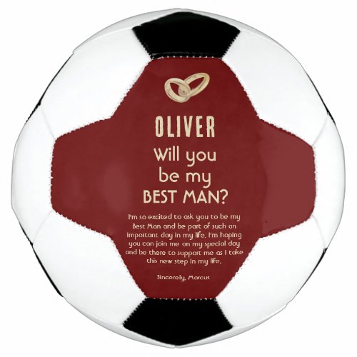 Will you be my Best Man Custom Name Soccer Ball