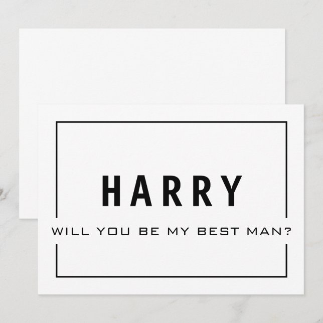 Will You Be My Best Man? Elegant Groomsman Invite (Front/Back)