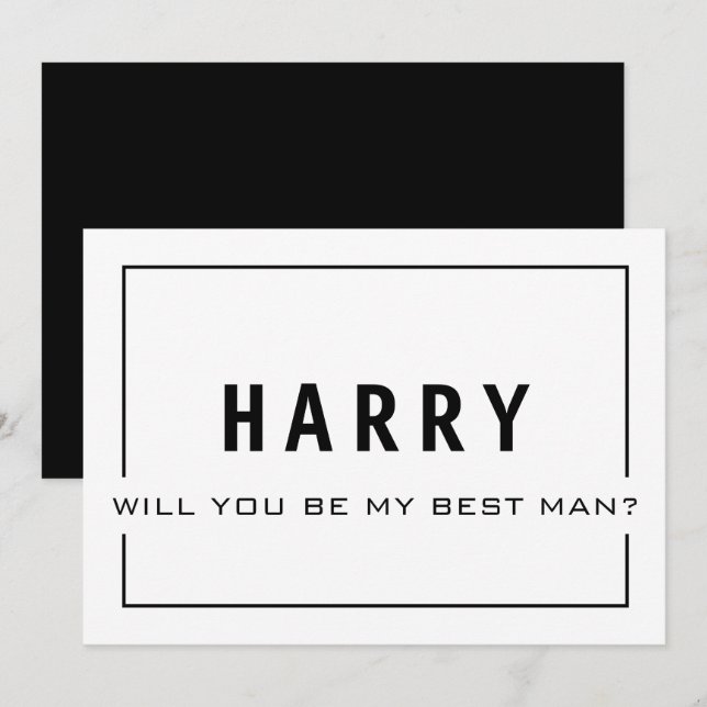 Will You Be My Best Man? Elegant Groomsman Invite (Front/Back)