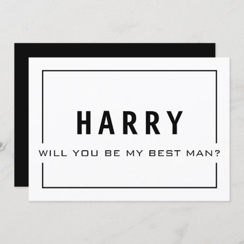 Will You Be My Best Man Elegant Groomsman Invite