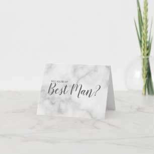 Will You Be My Best Man? Elegant Marble Script Invitation