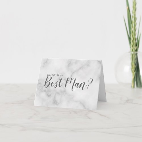 Will You Be My Best Man Elegant Marble Script Invitation