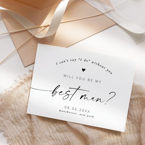 Will you be my Best Man Elegant Script Invitation