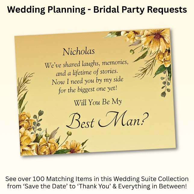 Will You Be My Best Man?  Gold Yellow (Creator Uploaded)