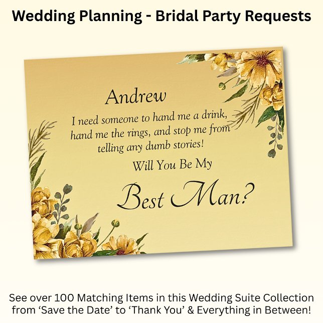 Will You Be My Best Man?  Golden Yellow (Creator Uploaded)