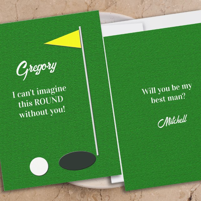 Will You Be My Best Man Golf Green Proposal Cards (Creator Uploaded)