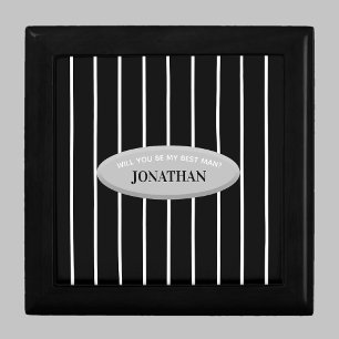 Will You Be My Best Man Jewelry Box Stripes