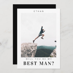 Will you be my Best Man Minimalist Photo Modern Invitation