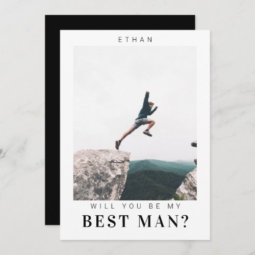 Will you be my Best Man Minimalist Photo Modern  Invitation