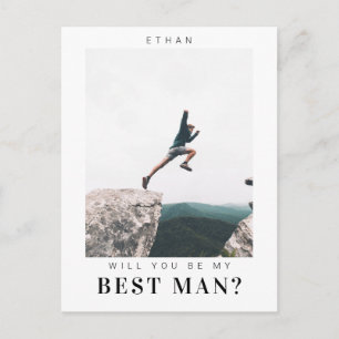 Will you be my Best Man Minimalist Photo Modern Postcard