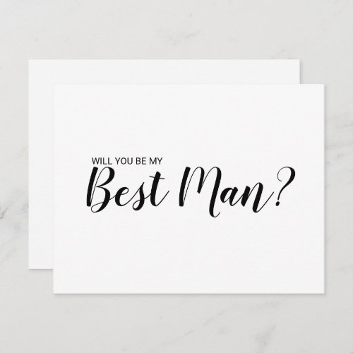 Will You Be My Best Man Modern Proposal Card