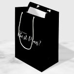 Will You Be My Best Man? Modern Proposal Medium Gift Bag<br><div class="desc">"Will You Be My Best Man?" Modern Proposal Gift Bag
features title "Will You Be My Best Man?" in white modern script font style on black background.</div>