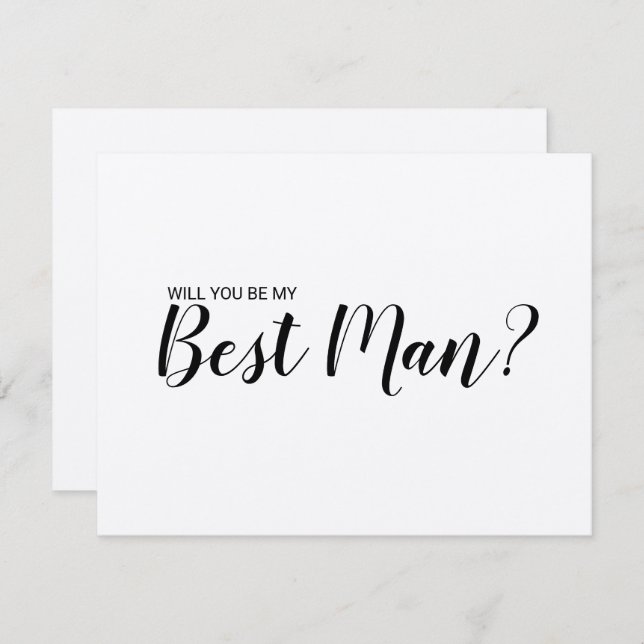 Will You Be My Best Man? Modern Script Kraft Paper Invitation (Front/Back)