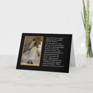 Will You Be My Best Man? Penguin Humor Card