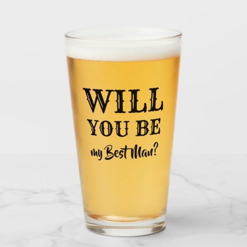 Will You Be My Best Man Proposal Glass