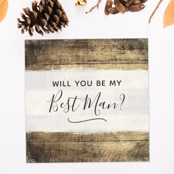 Will You Be My Best Man Rustic Wood Farm Wedding Invitation by CyanSkyCelebrations at Zazzle
