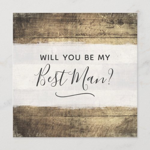 Will You Be My Best Man Rustic Wood Farm Wedding Invitation