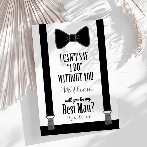 Will You Be My Best Man _ Tuxedo Tie Braces Invitation