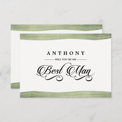 Will You be my Best Man Watercolor Invitations