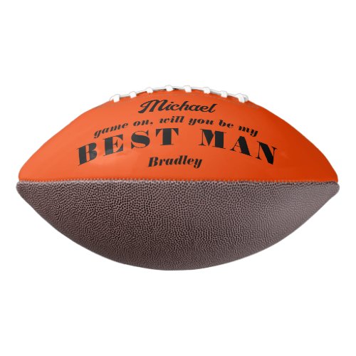 Will You Be My BEST MAN Wedding Personalized Name Football