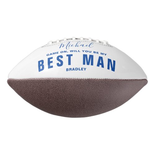 Will You Be My BEST MAN Wedding Personalized Name Football