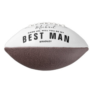 Will You Be My BEST MAN Wedding Personalized Name Football