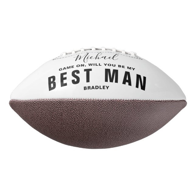 Will You Be My BEST MAN Wedding Personalized Name Football (Rotated 270)
