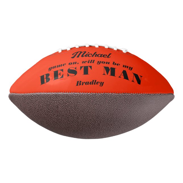 Will You Be My BEST MAN Wedding Personalized Name Football (Rotated 270)